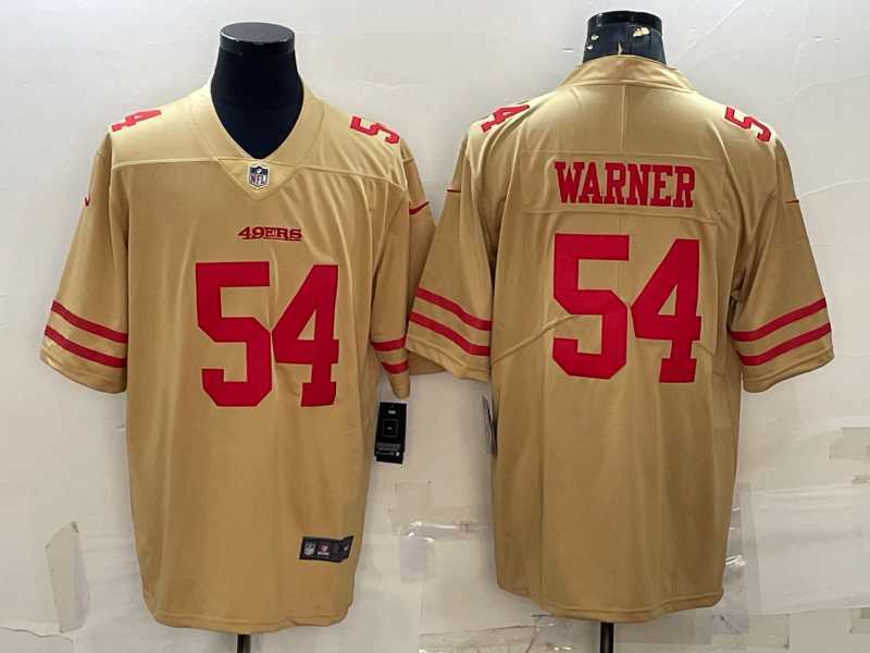 Men%27s San Francisco 49ers #54 Fred Warner Gold NEW 2022 Inverted Legend Stitched NFL Nike Limited Jersey